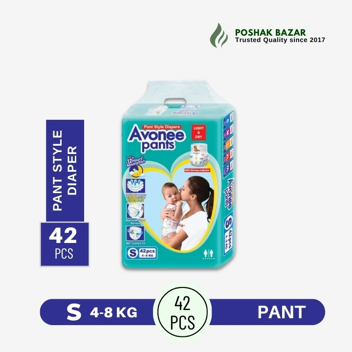 Avonee Pants Style Baby Diaper S 4-8 KG 42 PCS