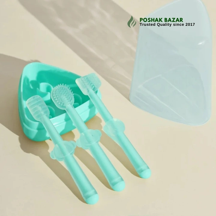 Baby Toothbrush Set 3 Pieces with Storage Case