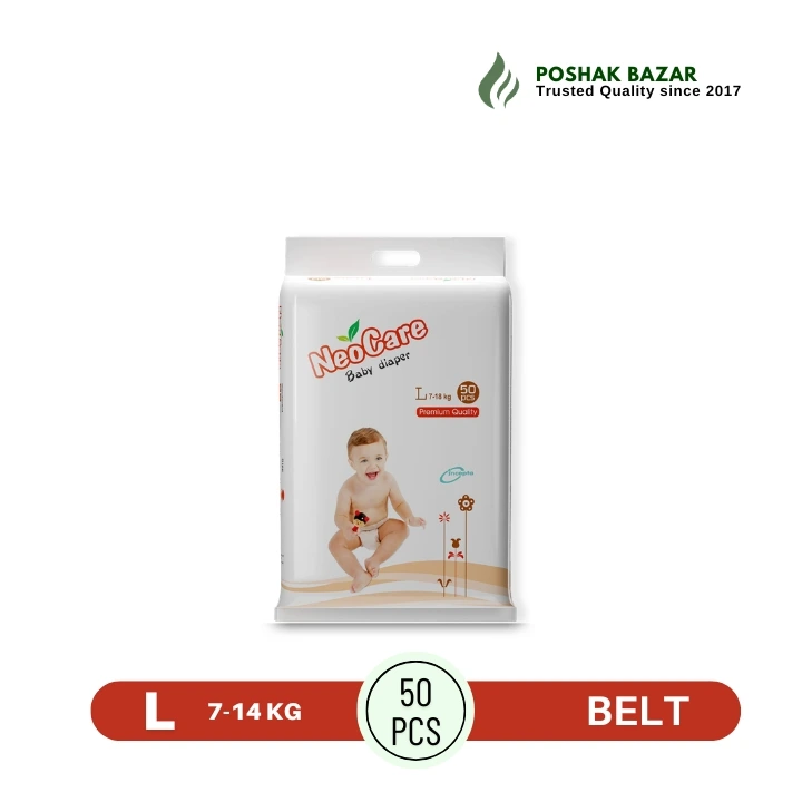 NeoCare Premium Baby Diaper Belt L Size 7-14kg 50 PCS