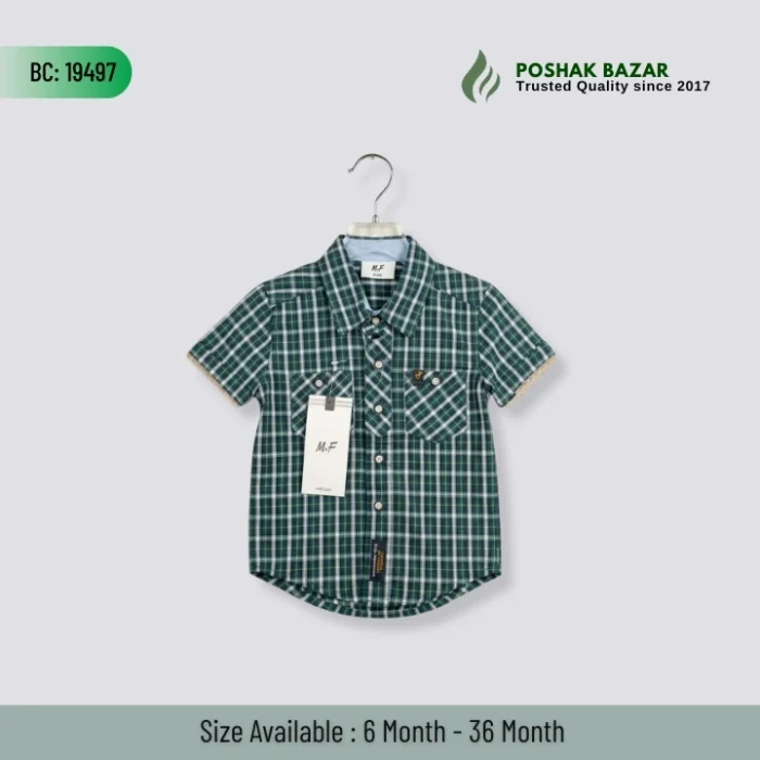 Export Quality Baby Boys Cotton Check Shirt 100 Percent Cotton 6-36 Months