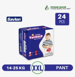 Savlon Twinkle Baby Pant Diaper XXL Size 24 Pcs Up to 25 KG