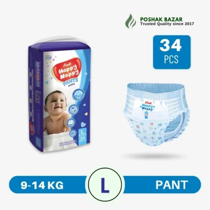 Fresh Happy Nappy Pants Diaper L Size 34 Pcs 9-14 KG