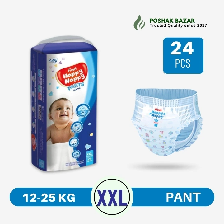 Fresh Happy Nappy Pants Diaper XXL Size 24 Pcs Fresh Happy Nappy Pants Diaper XXL Size 24 Pcs 12-25 KG