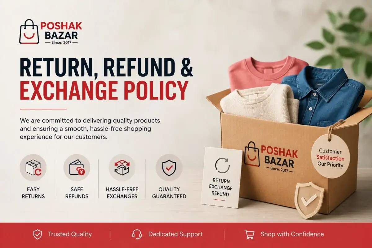 Poshak Bazar Return Refund and Exchange Policy