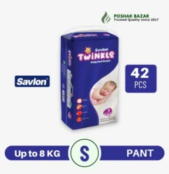 Savlon Twinkle Baby Pant Diaper S Size 42 Pcs Up to 8 KG