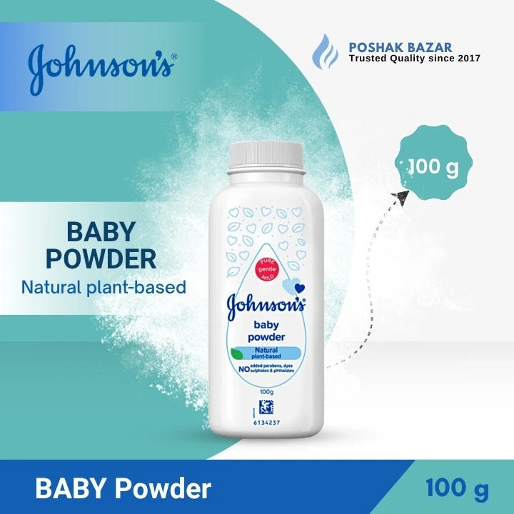 Johnson's Baby Powder 100g natural plant-based formula