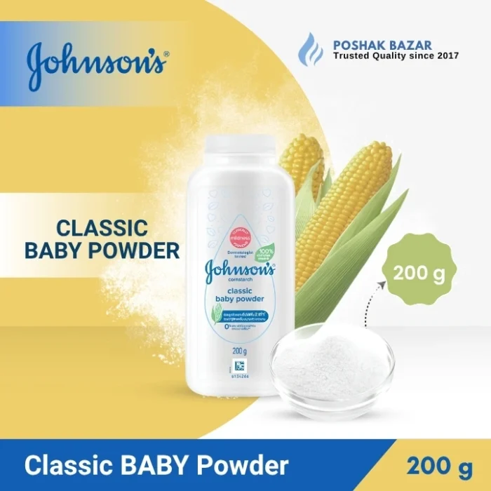 Johnson's Classic Baby Powder 200g with cornstarch