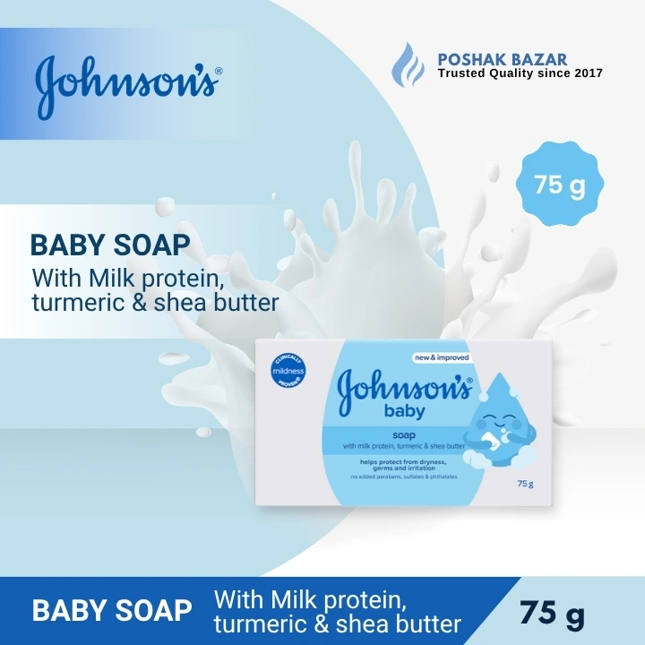 Johnson’s Baby Soap 75g with Milk Protein Turmeric and Shea Butter